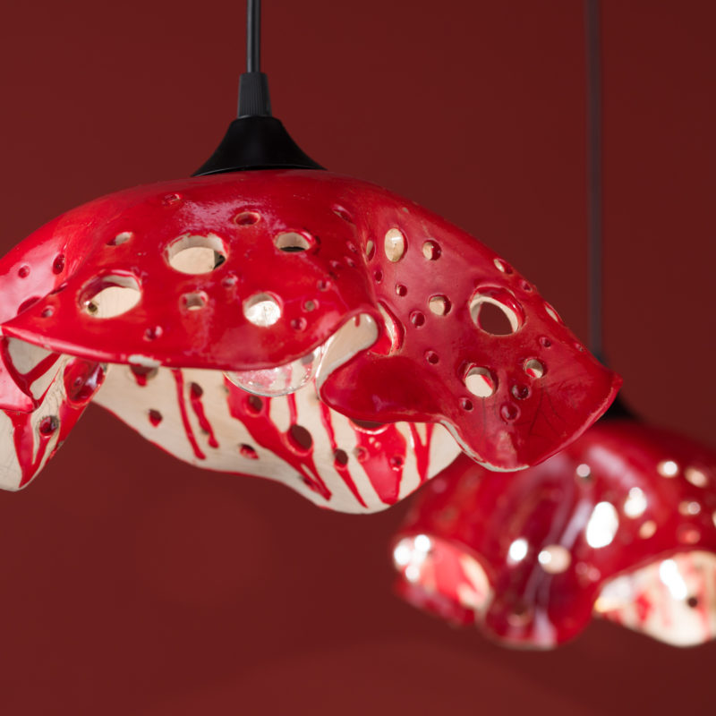 Lampadari rosso Raku